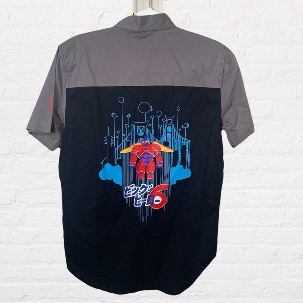NEW Disney Pixar Big Hero 6 Baymax Short Sleeve Woven Button Up
